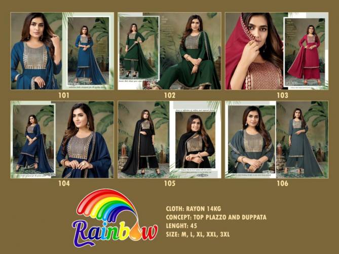 Beauty Queen Rainbow Ethnic Wear Rayon Fancy Ready Made Collection